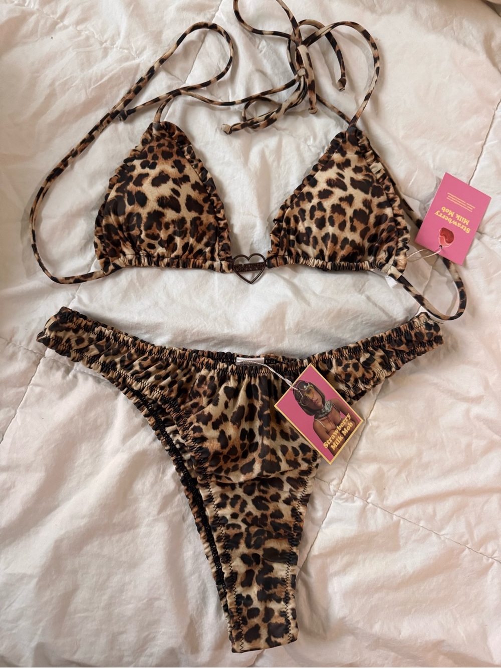 Strawberry Milk Mob Brown Leopard Bikini